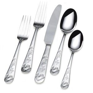 Pfaltzgraff rooster meadow silverware set of 20 brand new serving set flatware